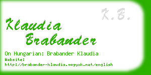 klaudia brabander business card